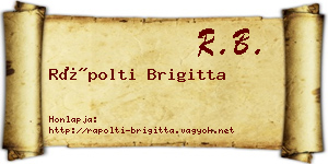 Rápolti Brigitta névjegykártya